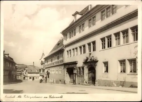 Ak Arnstadt in Thüringen, Patrizierhäuser am Untermarkt