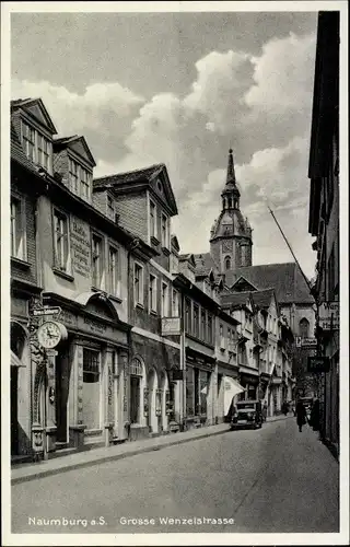 Ak Naumburg an der Saale, Große Wenzelstraße, Geschäft Uhren und Goldwaren, Haarsalon