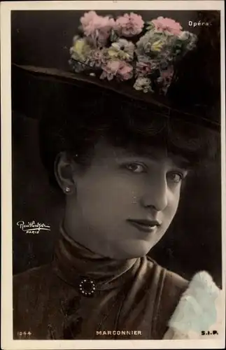 Ak Schauspielerin Marconnier, Portrait, Opéra, Reutlinger