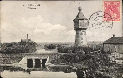 Ak Vlissingen Zeeland Niederlande, Watertoren