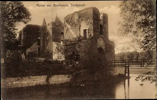 Ak Santpoort Nordholland Niederlande, Schloss Brederode, Ruine