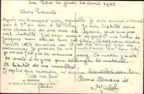 Ak Mézières Ardennes, Meuse, Rathaus, Rathausplatz