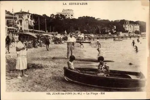 Ak Juan les Pins Alpes Maritimes, der Strand