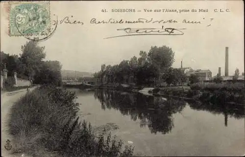 Ak Soissons-Aisne, Blick auf die Aisne