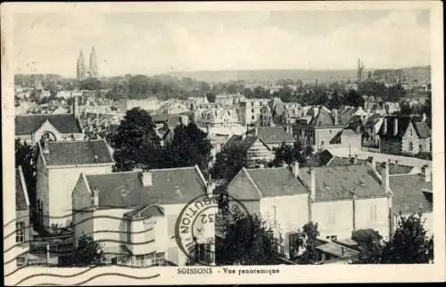 Ak Soissons-Aisne, Panoramablick