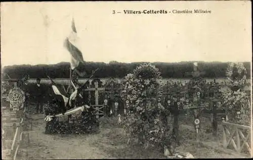 Ak Villers-Cotterêts Aisne, Militärfriedhof