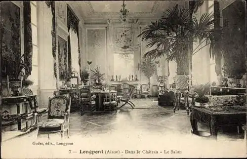 Ak Longpont Aisne, Schloss, Großer Salon