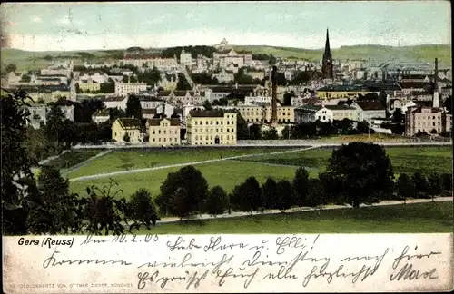 Ak Gera Thüringen, Gesamtansicht der Stadt, Johanniskirche