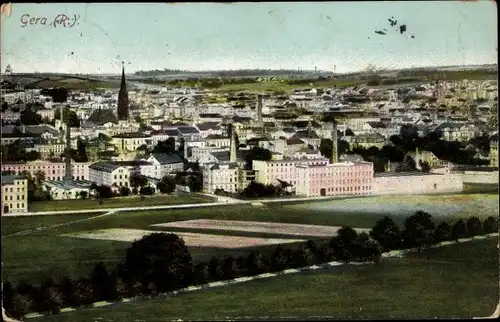 Ak Gera in Thüringen, Panorama der Stadt