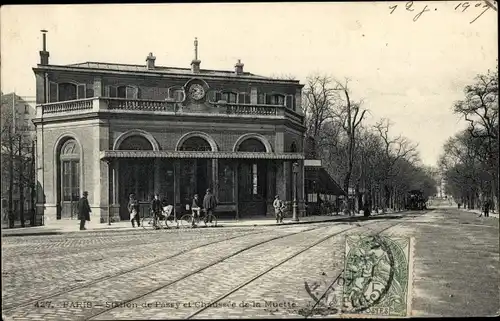 Ak Paris XVI Passy, Bahnhof, Chaussee de la Muette