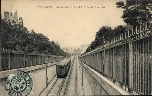 Ak Paris XV., Boulevard Pasteur, Metropolitain