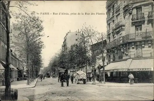 Ak Paris XIV Observatoire, Rue d'Alésia, Rue des Plantes