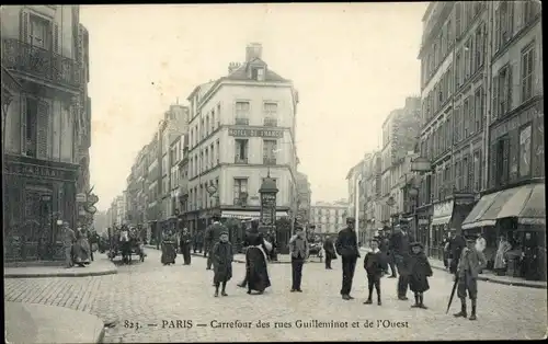 Ak Paris XIV., Rue Guilleminot, Rue de l'Ouest, Hotel de France