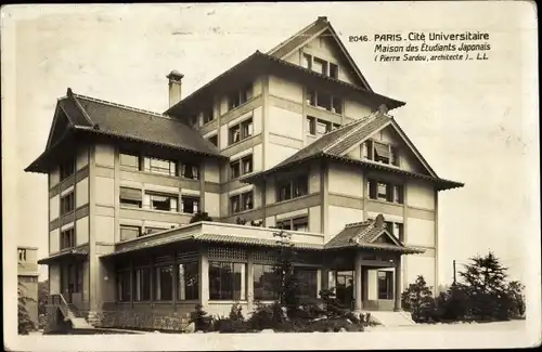 Ak Paris XIV Observatoire, Cité Universitaire, Studentensiedlung, Wohnhaus Japanischer Studenten