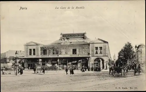 Ak Paris XII Reuilly, Gare de la Bastille