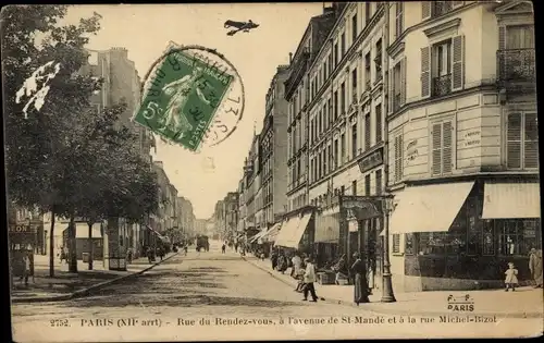Ak Paris XII Reuilly, Rue du Rendez-Vous, Avenue St. Mandé, Rue Michel Bizot