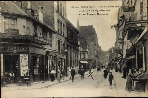 Ak Paris XI, Rue de l'Orillon, Passage Bouchardy