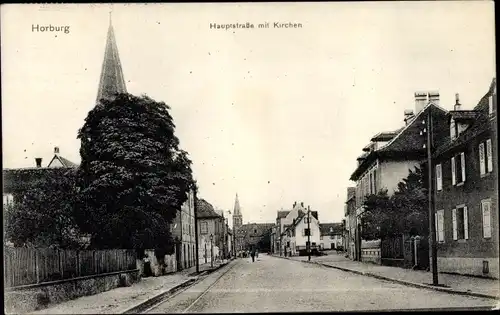 Ak Horbourg Horburg Elsass Haut Rhin, Hauptstraße, Kirchen