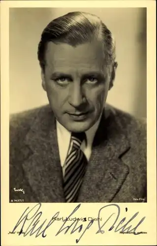 Ak Schauspieler Karl Ludwig Diehl, Portrait, Ross Verlag Nr. A 1437/1, Autogramm