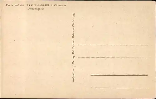 Ak Fraueninsel Chiemsee Oberbayern, Frauengang