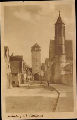 Ak Rothenburg ob der Tauber Mittelfranken, Spitalgasse