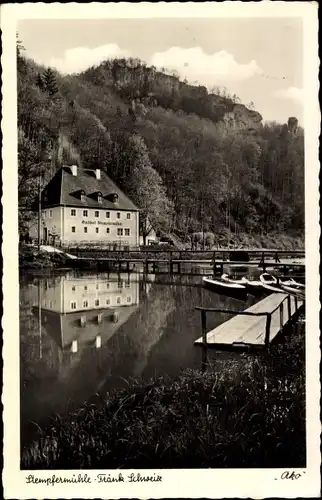 Ak Behringersmühle Gößweinstein in Oberfranken, Gasthof und Pension Stempfermühle
