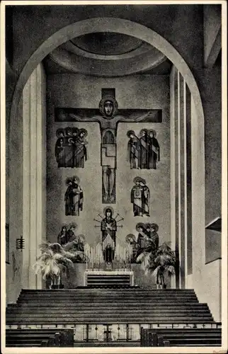 Ak Frankfurt am Main, Hochaltar d. Kath. Frauenfriedenskirche