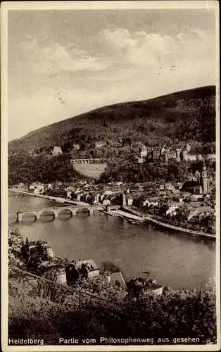 Ak Heidelberg am Neckar, vom Philosophenweg gesehen
