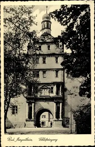 Ak Bad Mergentheim in Tauberfranken, Schlosseingang