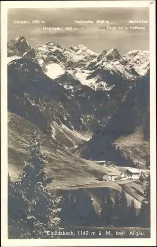 Ak Einödsbach Oberstdorf im Oberallgäu, Panorama, Trettachspitze, Hochrottspitze, Mädelegabel