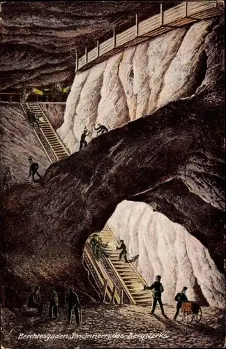 Ak Berchtesgaden in Oberbayern, Inneres des Bergwerks