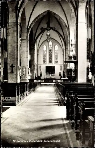 Ak Osnabrück in Niedersachsen, Kirche St. Johann, Innenansicht