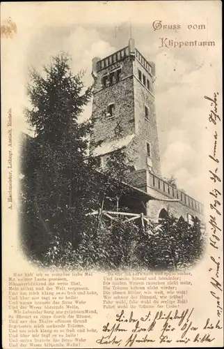 Ak Rinteln an der Weser, Klippenturm, Gedicht