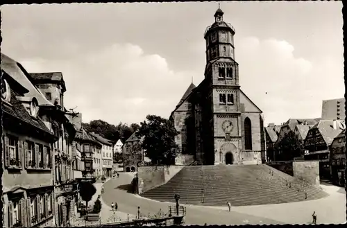 Ak Schwäbisch Hall in Württemberg, Michaeliskirche, Brunnen