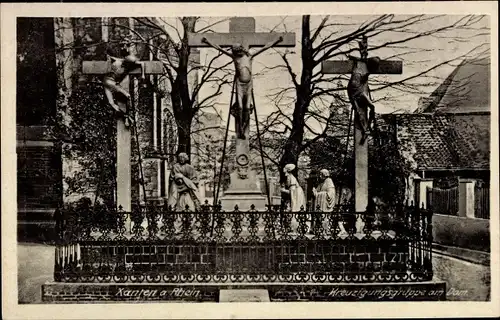 Ak Xanten am Niederrhein, Kreuzigungsgruppe am Dom