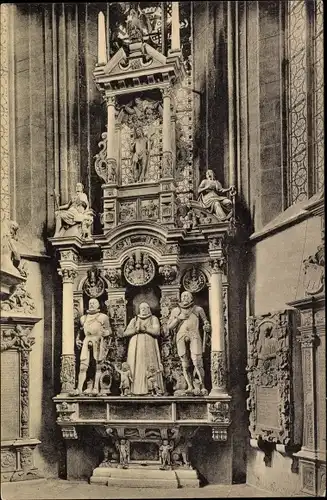 Ak Wertheim am Main, Evangelische Kirche, Chor, Grabdenkmal Michael III.