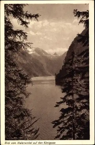 Ak Königsee Königssee Oberbayern, Blick vom Malerwinkel