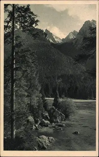 Ak Ramsau im Berchtesgadener Land Oberbayern, Hintersee, Hochkalter