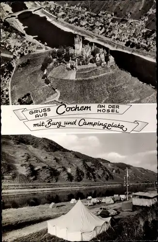 Ak Cochem an der Mosel, Burg, Campingplatz