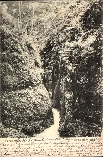 Ak Lutherstadt Eisenach in Thüringen, Drachenschlucht