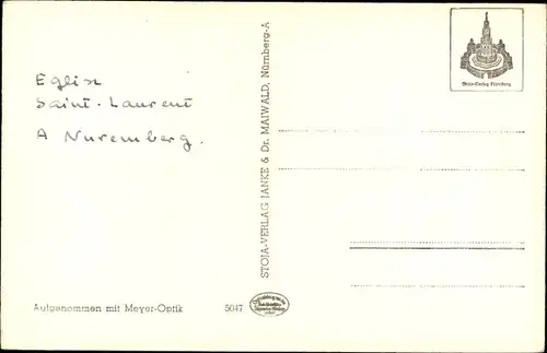 Ak Nürnberg in Mittelfranken, Lorenzkirche