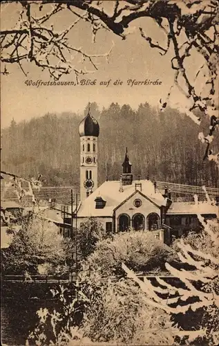 Ak Wolfratshausen in Oberbayern, Pfarrkirche, Winter