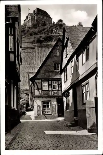 Ak Bacharach am Rhein, alte Straße, Jugendburg Stahleck