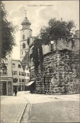 Ak Lindau am Bodensee Schwaben, Heidenmauer