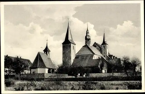 Ak Rulle Wallenhorst in Niedersachsen, Klosterkirche, Wallfahrtskirche, Marienbrunnen