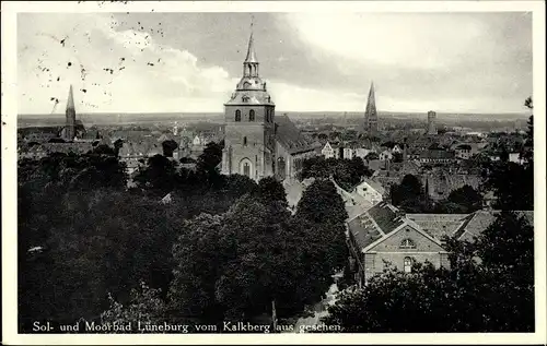 Ak Lüneburg, Gesamtansicht vom Kalkberg aus, Kirche