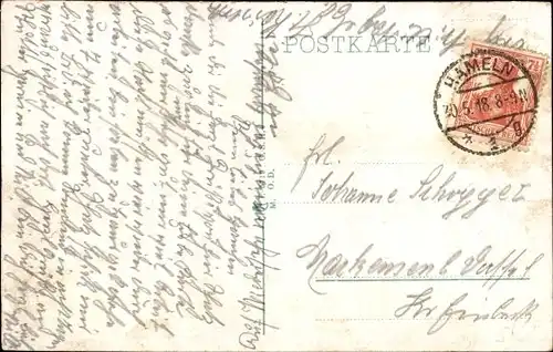 Ak Hameln an der Weser Niedersachsen, Totalansicht, Weserlied