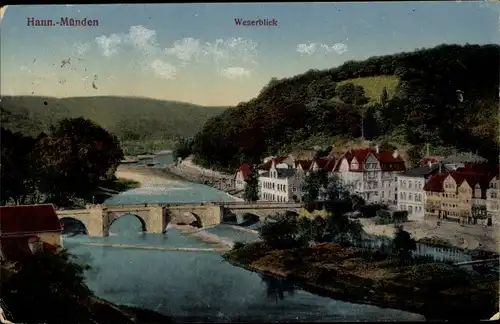 Ak Hann. Münden in Niedersachsen, Weserblick, Brücke