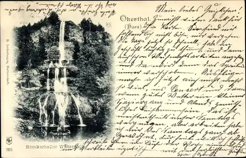 Ak Oker Goslar am Harz, Romkerhaller Wasserfall