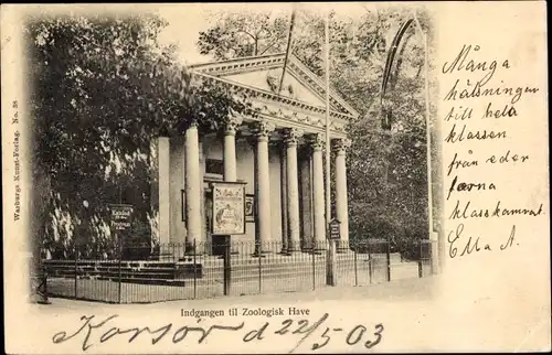 Ak Korsør Korsör Dänemark, Indgangen til Zoologisk Have